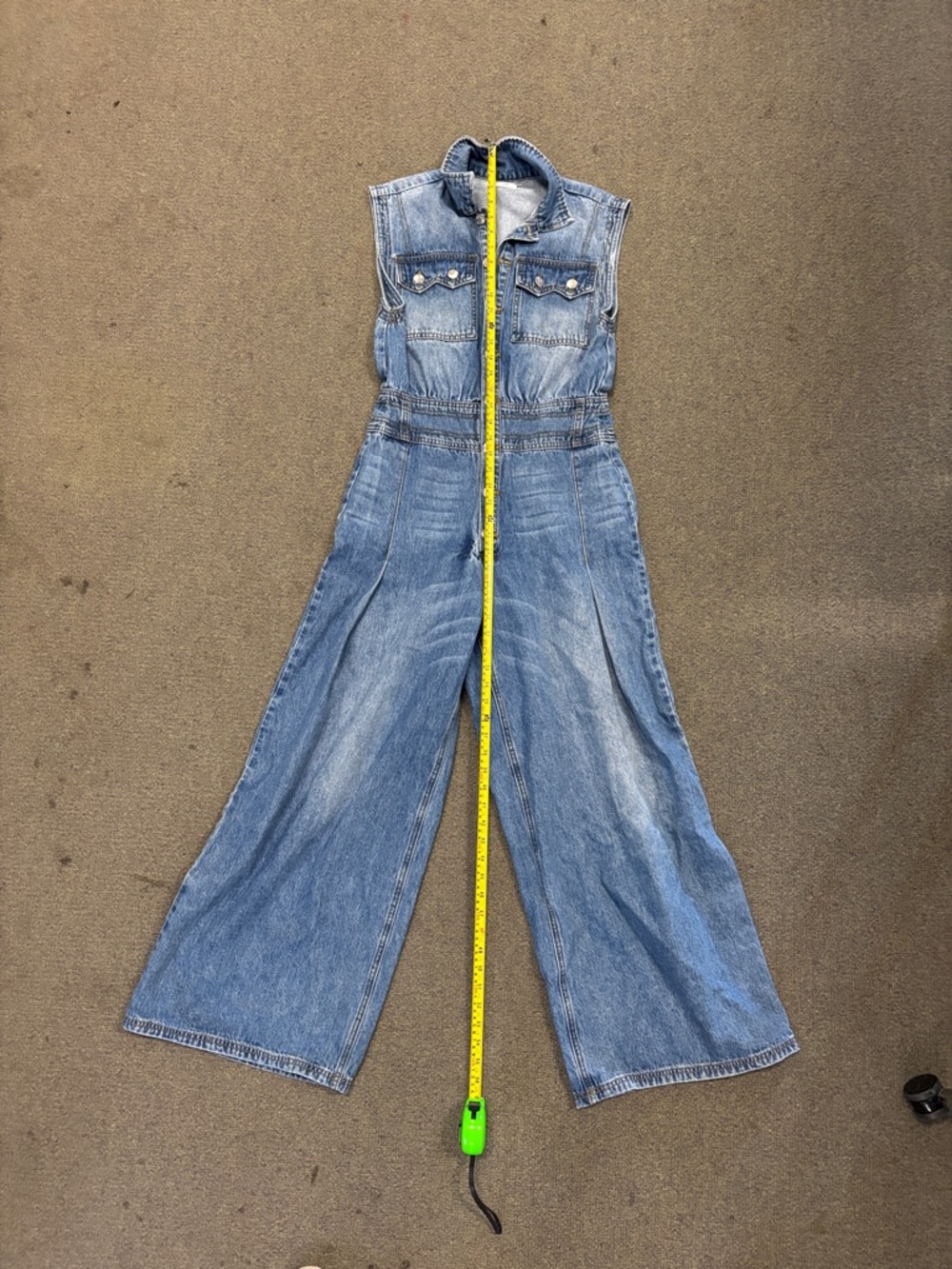 Bluivy Denim Sleeveless Jumpsuit in Blue - Picture 3 of 6